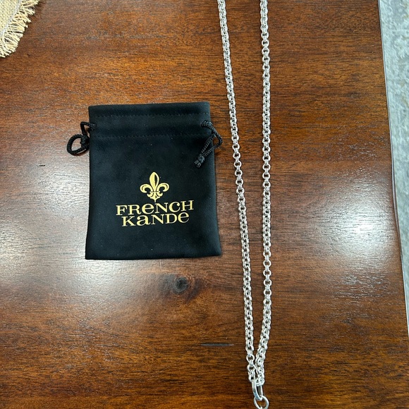 Silver Fleur-de-Lis Pendant Necklace with Chunky Chain - Picture 4 of 6